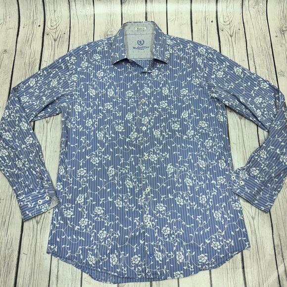 Bugatchi Uomo Men Dress Shirt Size M (14.5-35) Shaped Fit Floral Pattern - Picture 1 of 3
